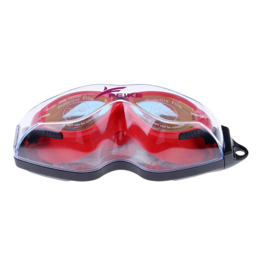 Adjustable Adult Swim Race Swimming Goggles Glasses Anti Fog UV Protection with Ear Plug + Protective Case