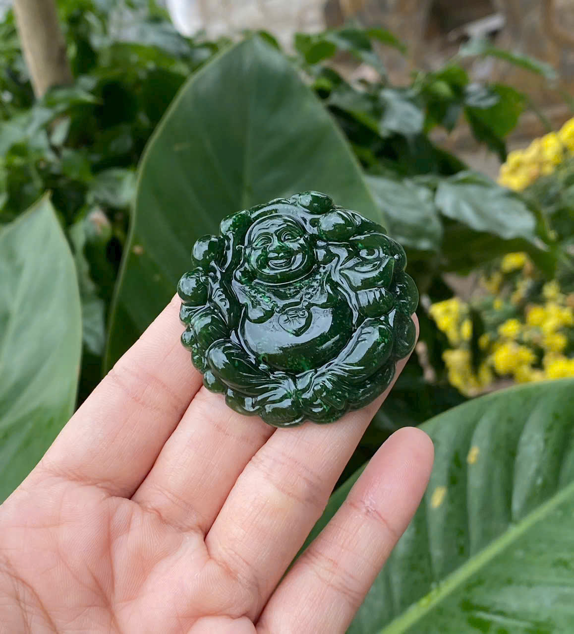 Mặt dây chuyền ngọc bích phật di lặc, mặt dây chuyền ngọc bích|phongthuygiaphat