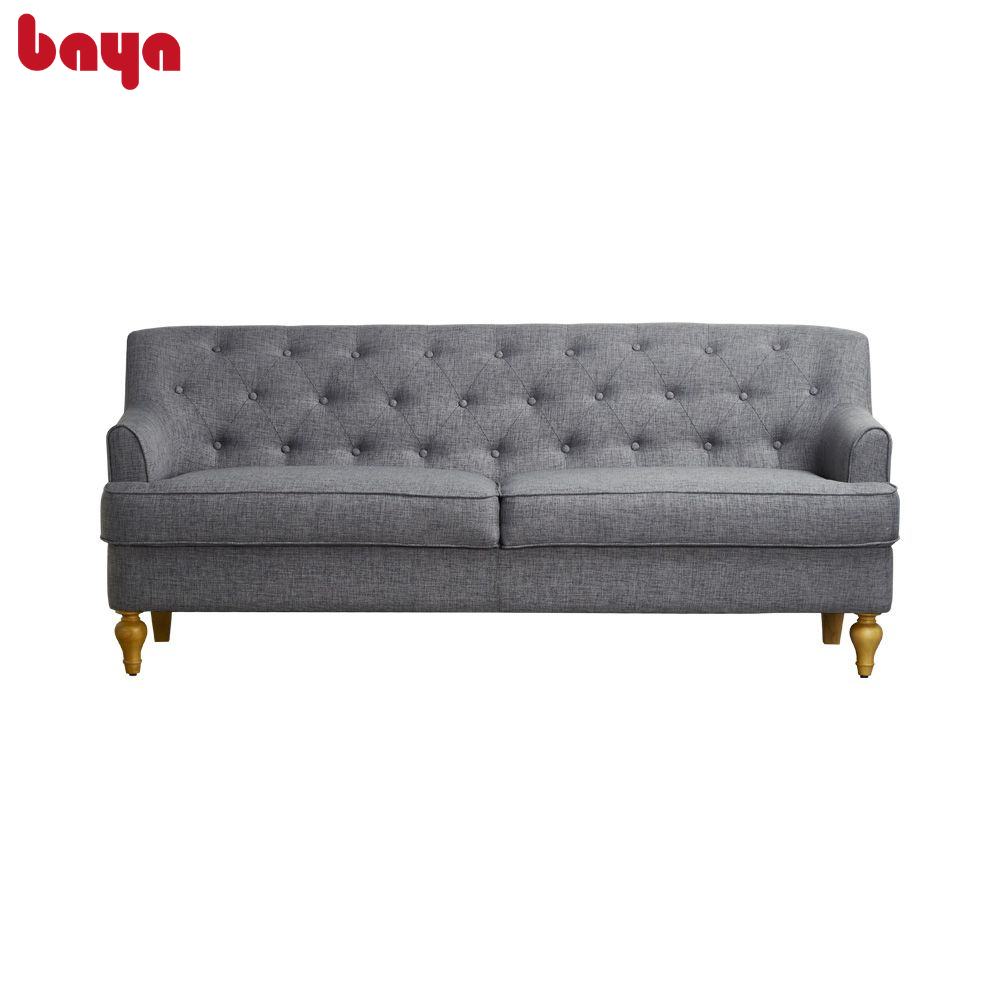 Ghế Sofa Phòng Khách Phong Cách Châu Âu Cổ Điển BAYA ANTHONY Thiết Kế Lưng Tựa Ghế Bằng Những Họa Tiết May Tỉ Mỉ, Lớp Đệm Ghế Dày, Êm Ái, Bốn Chân Ghế Được Điêu Khắc Mài Dũa Nhẵn Mịn