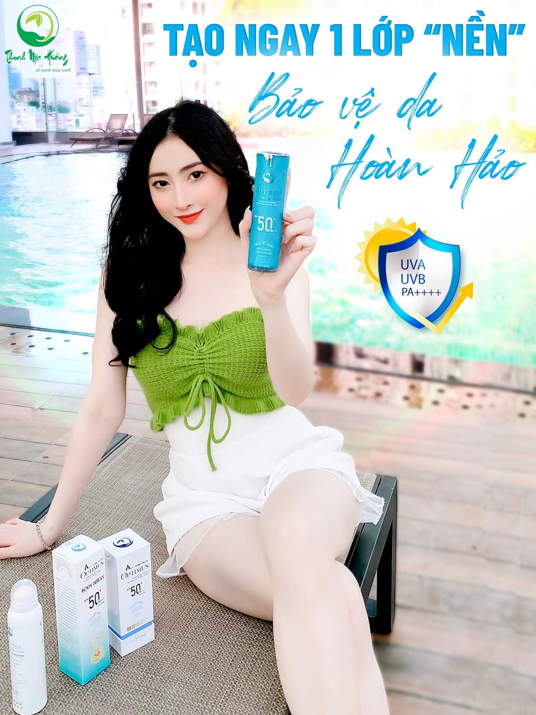 Kem chống nắng Thanh Mộc Hương chống trôi nâng tone che mờ khuyết điểm SPF 50+ PA++++ 50ml