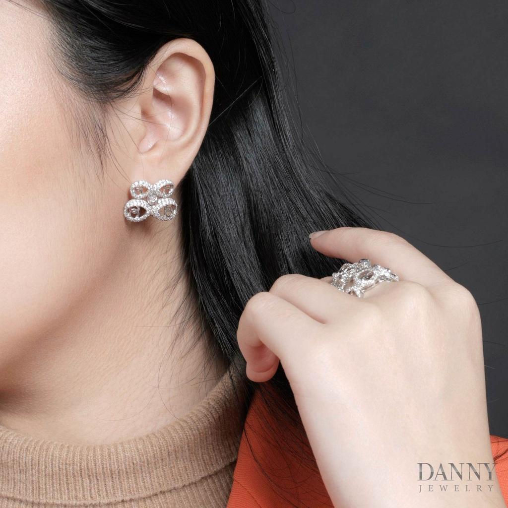 Bông Tai Nữ Bạc 925 Danny Jewelry Xi Bạch Kim Đính Đá CZ NI4GZ005