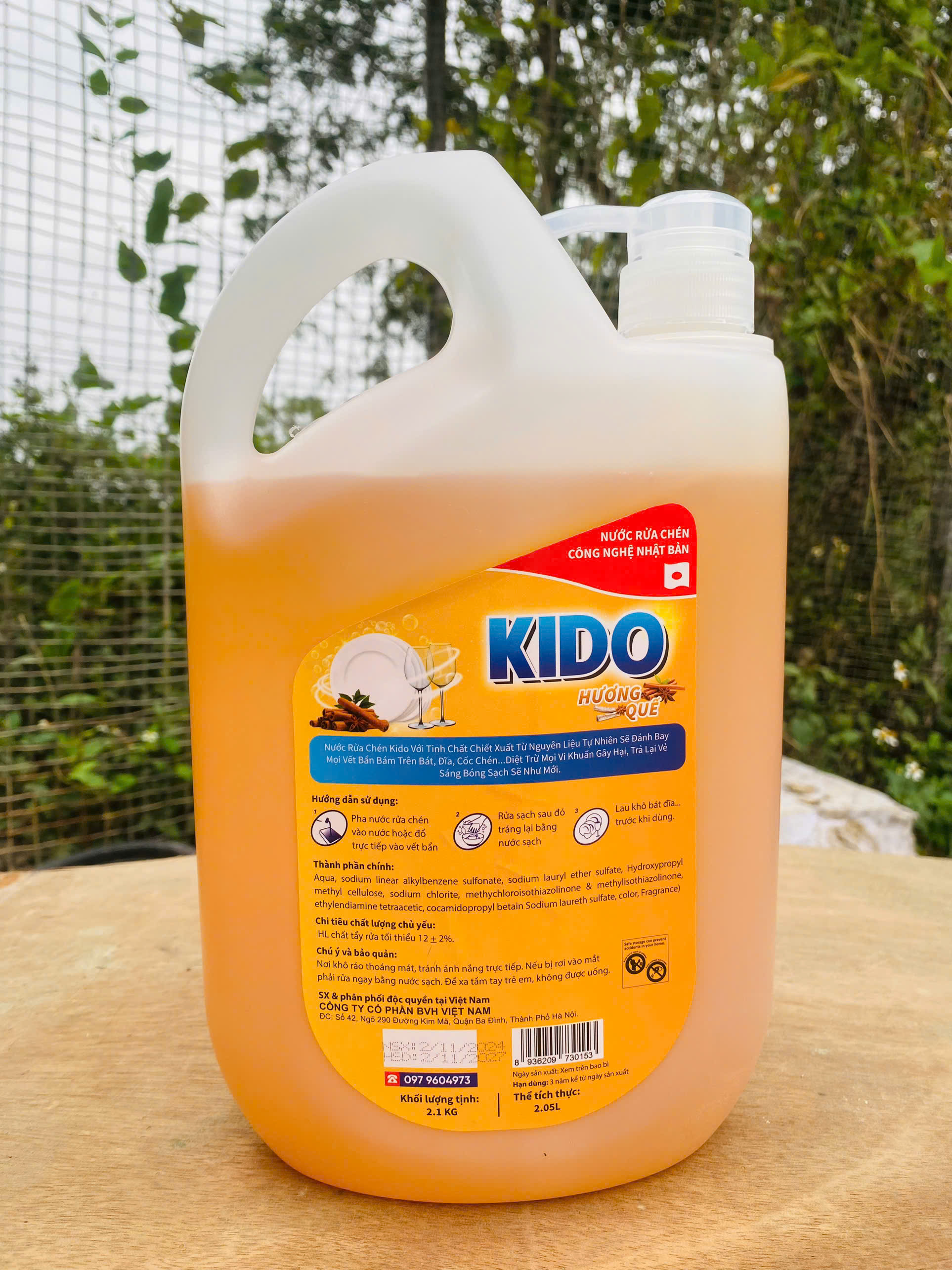 Nước Rửa Chén KIDO Hương Quế 2,1 Lít - Làm Sạch Hiệu Quả, Thơm Mát Tự Nhiên