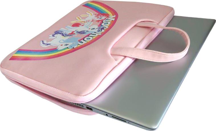 Túi Laptop Macbook Cặp Laptop Ngựa Hồng Cho Nữ, Chất Da Bền Đẹp, Chống Sốc Bằng Nhung
