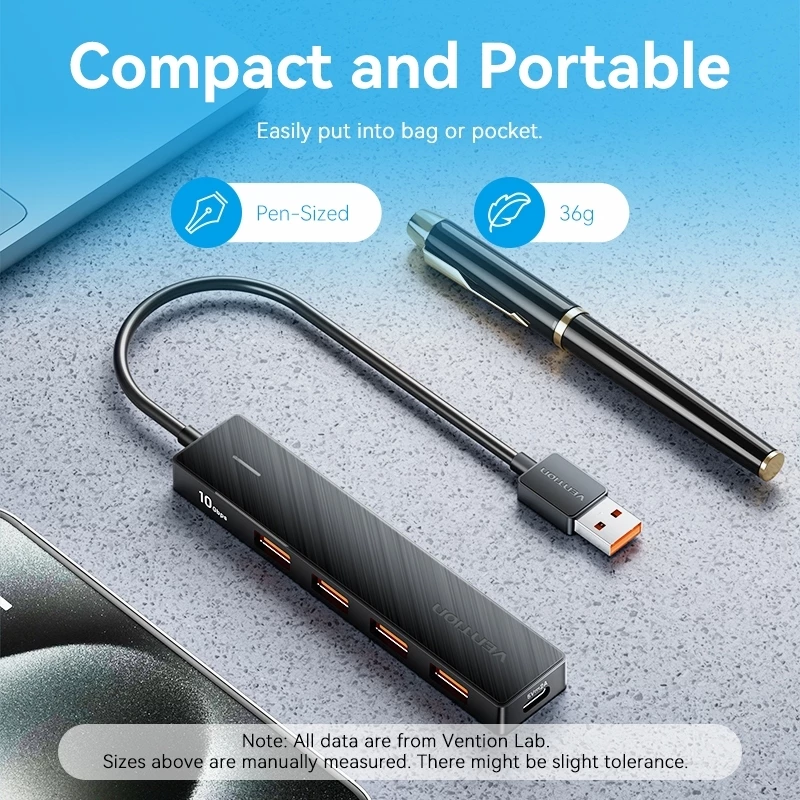 Hub usb 3.2 10Gbps mở rộng 4 cổng usb cho Laptop/ PC Vention CHO  _ Hàng chính hãng