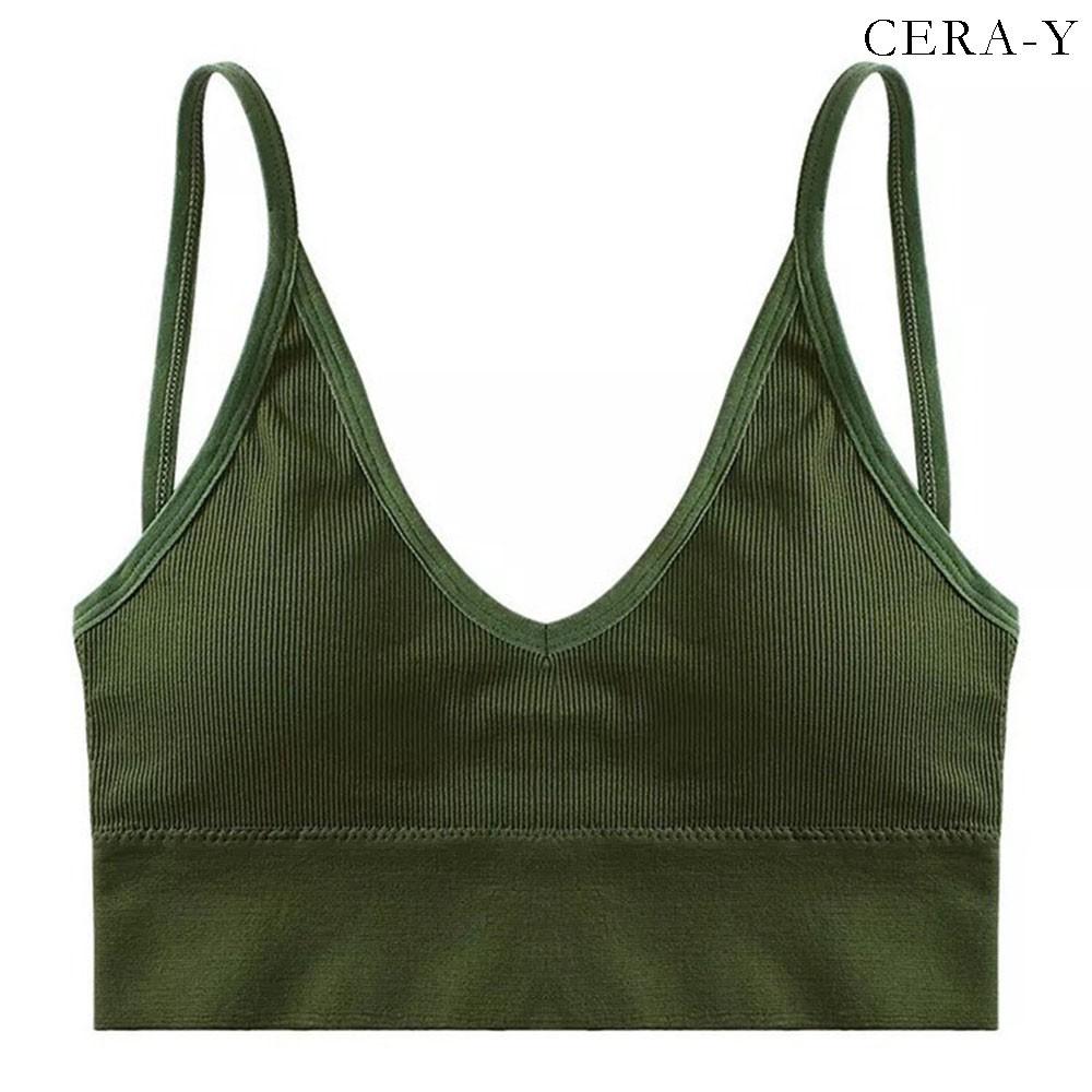 Áo thể thao bra croptop CERA-Y màu đen CRA009