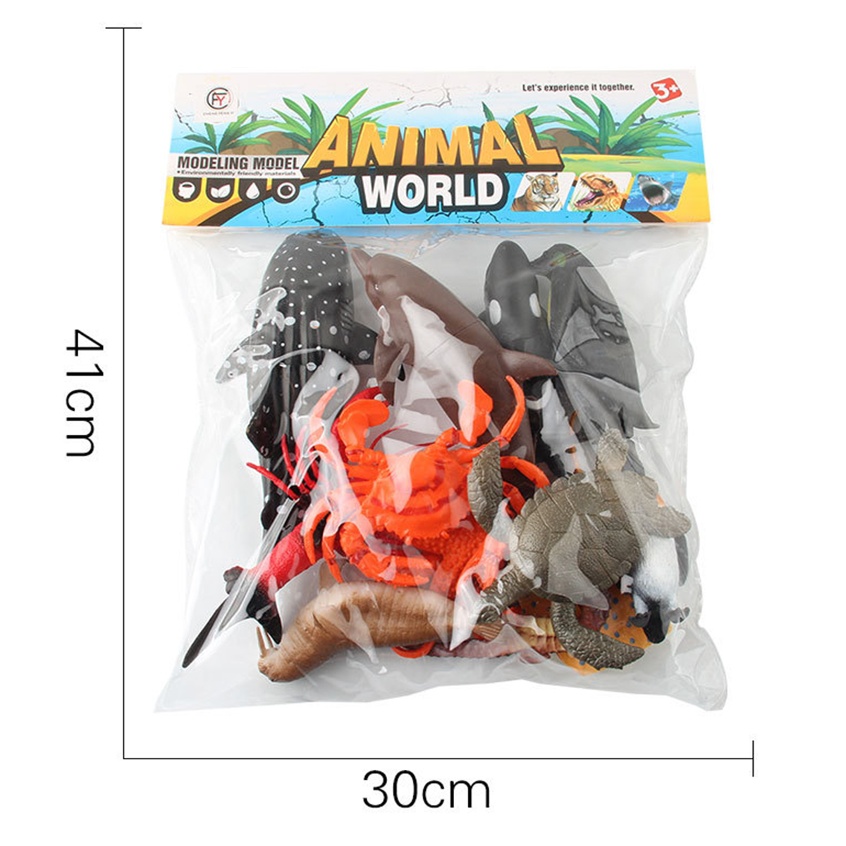 Đồ chơi 13 mô hình Cá biển & sinh vật biển (14-18 cm) nhựa New4all Animal Ocean World Size lớn đồ chơi nhà tắm, đi biển