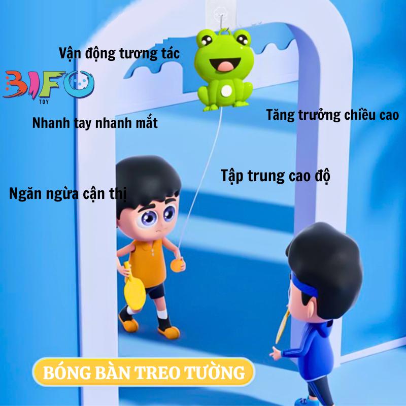 Bóng bàn phản xạ bóng bàn treo tường đồ chơi vận động tương tác phát triển toàn diện cơ thể tăng trưởng chiều cao cho bé