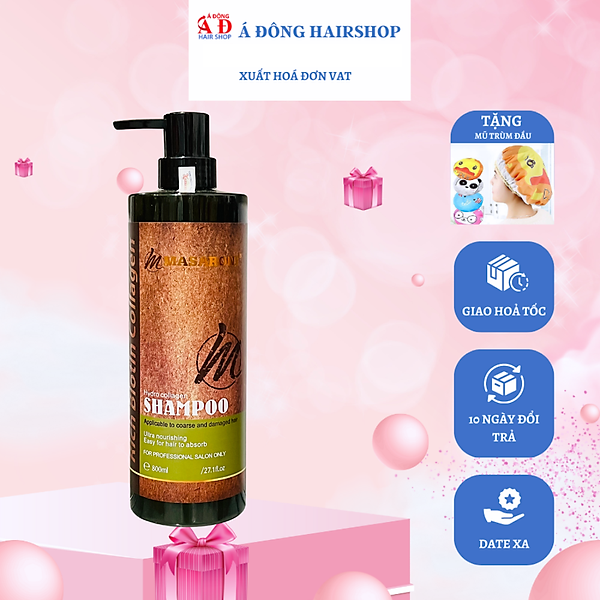 Dầu gội Masaroni Rich Biotin Hydro Collagen Shampoo phục hồi siêu mượt tóc Canada 800ml