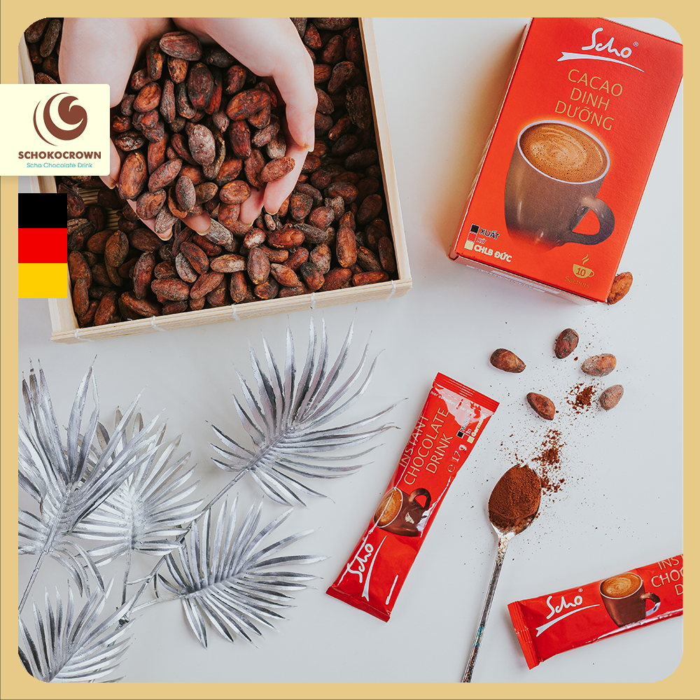 Bột Cacao Scho Red Heart - Vị sô cô la thanh, độ ngọt nhẹ nhàng