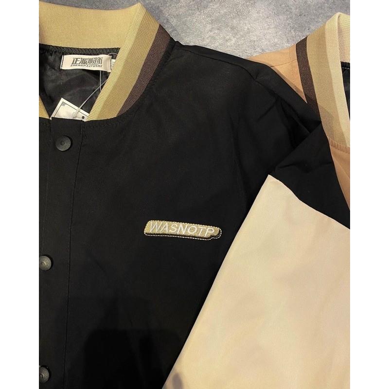 Áo khoác kaki bomber phối
