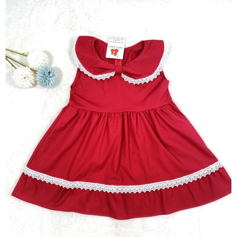 Đầm bé gái,váy trẻ em xòe cotton thô cao cấp, chơi tết dự tiệc phối ren siêu yêu size 1 đến 8 tuổi