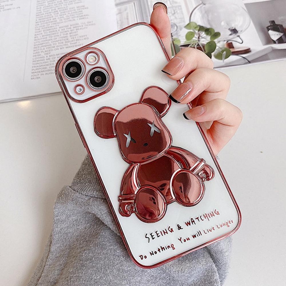 Ốp lưng in nổi hình gấu Bearbrick 3D cho iPhone 6Plus, 7Plus, Xsmax, 11Promax, 12Promax, 13Promax