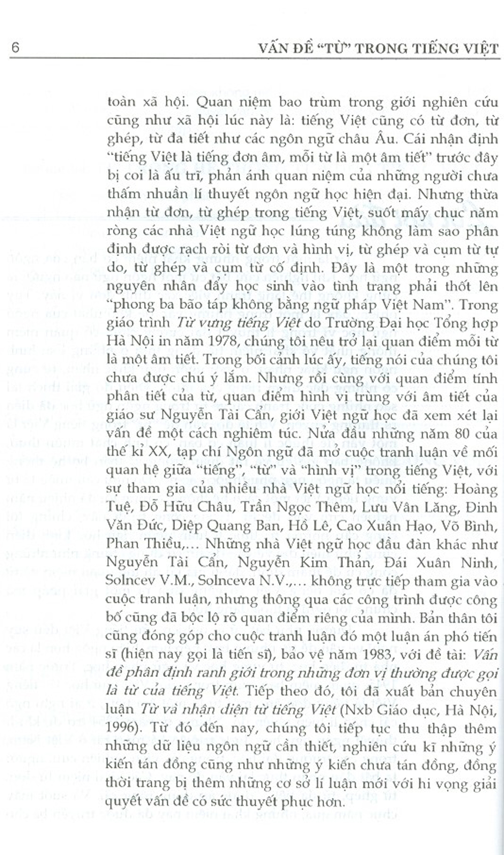 Vấn Đề &quot;Từ&quot; Trong Tiếng Việt