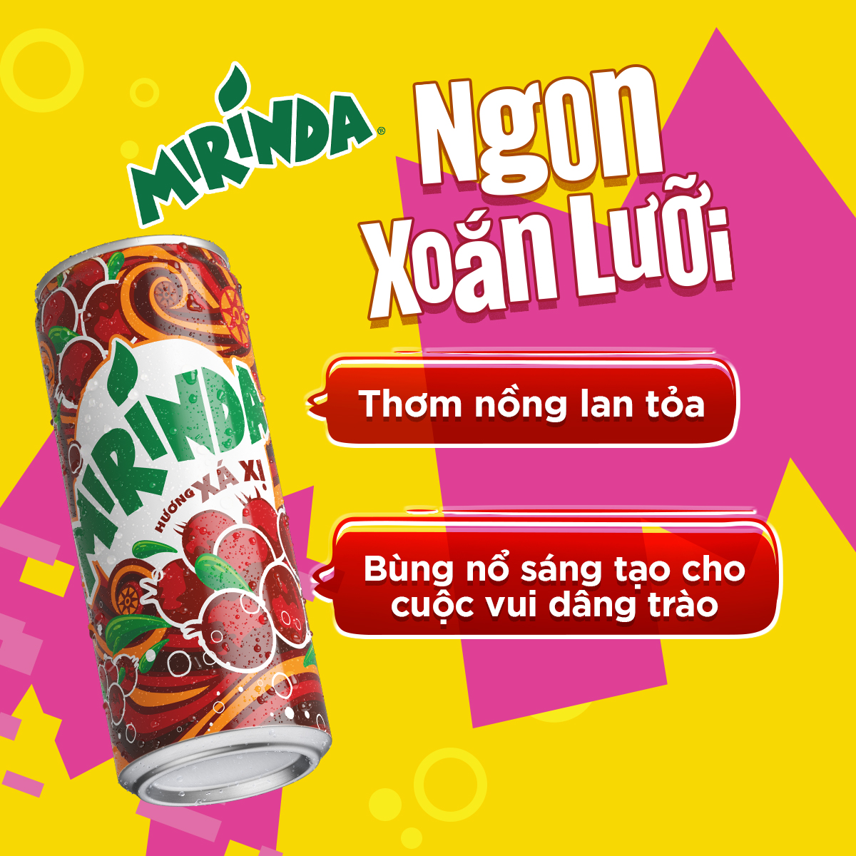 Thùng 24 Lon Nước Ngọt Có Gas Mirinda Xá Xị