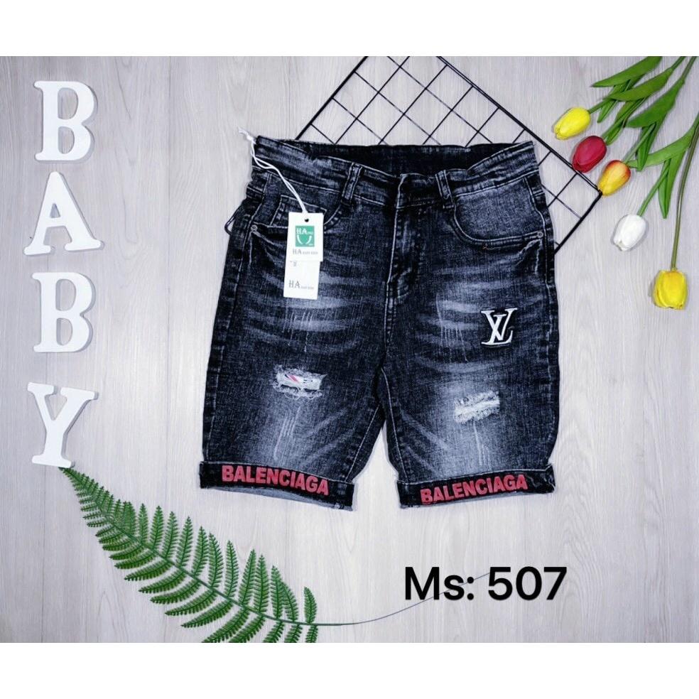 Quần đùi cho bé trai phối đồ đẹp phong cách bigsize 35-50kg chất jeans co giãn mềm mịn mát