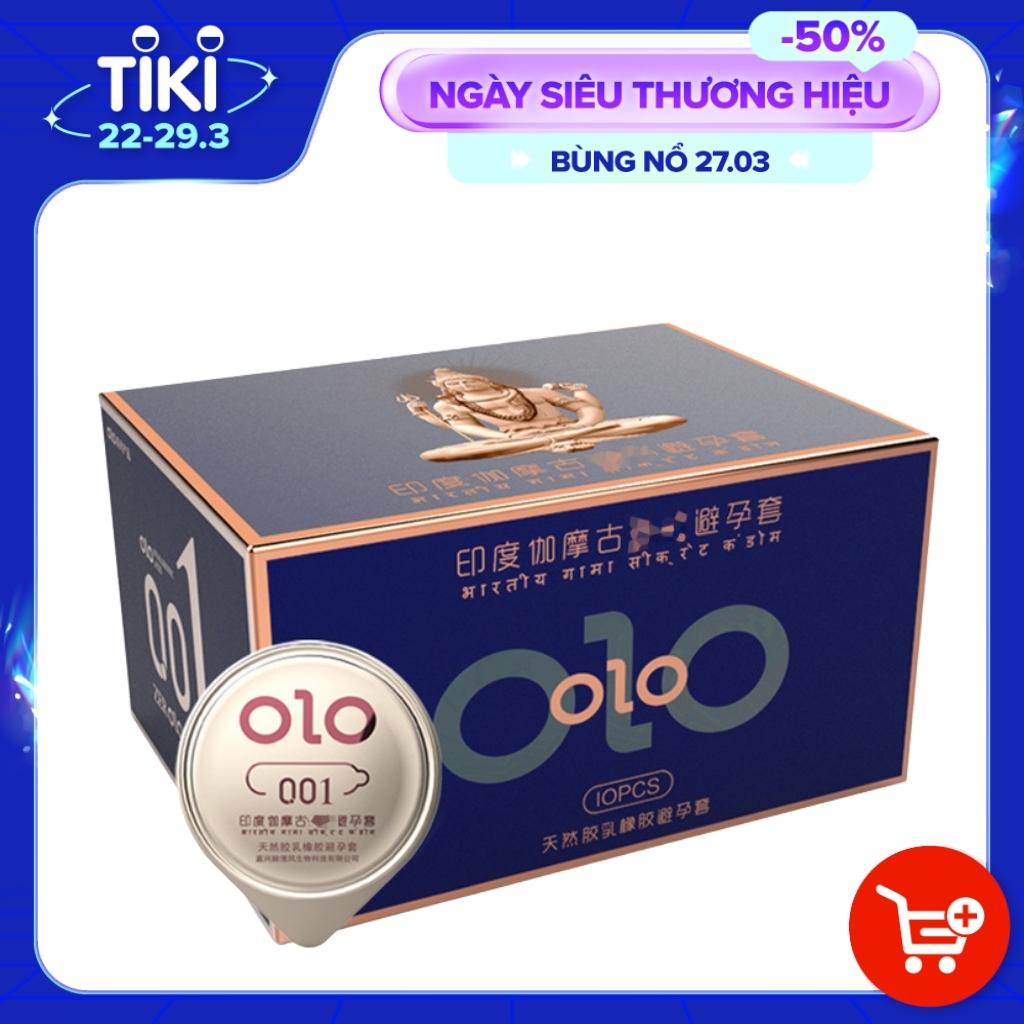 Bao cao su 0.01 OLO xanh, siêu mỏng, mát lạnh, kéo dài thời gian quan hệ - Hộp 10 bcs