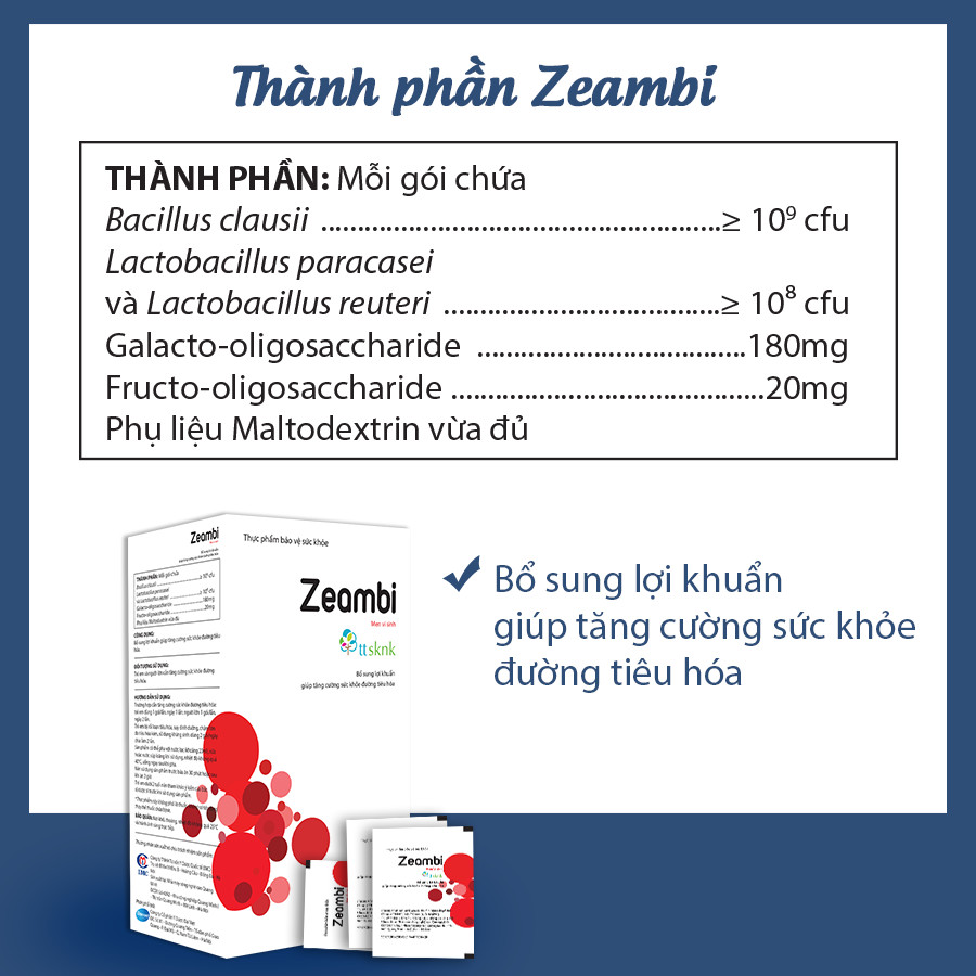 Thực phẩm bảo vệ sức khỏe Men vi sinh Zeambi cân bằng hệ tiêu hóa