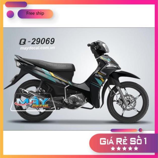 Tem rời sirius fi dán xe đen bảo hành màu sắc vĩnh viễn
