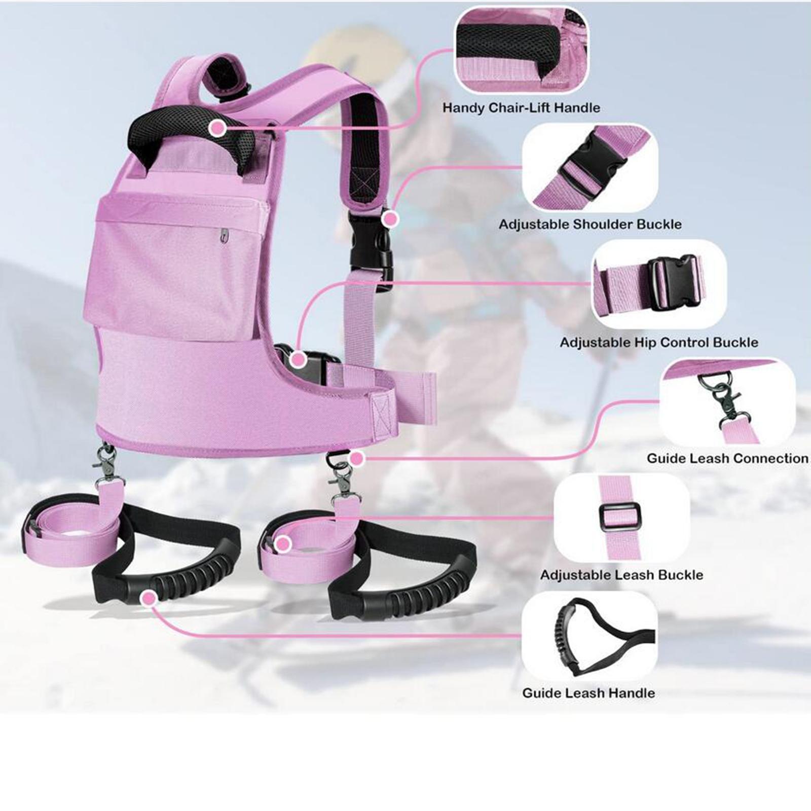 Kids Ski and Snowboard Harness Trainer Ski Halter Adjustable Shoulder Strap Ski Shoulder Harness Speed Control Boy and Girl Toddler