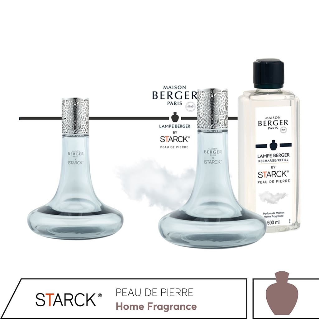 Maison Berger - Bộ đèn xông tinh dầu Starck Grise - 2 món - 380ml