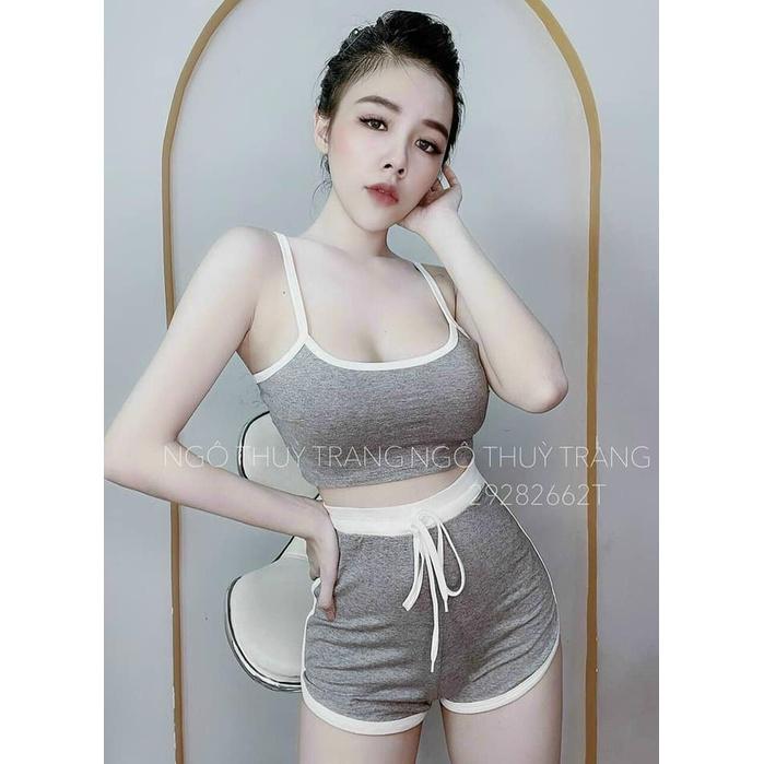 sét bộ áo hai dây kèm quần cọc siêu hót