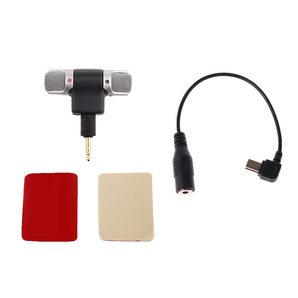 3.5mm Stereo Condenser Microphone + Mic Adapter + Tape for 3 3+ 4