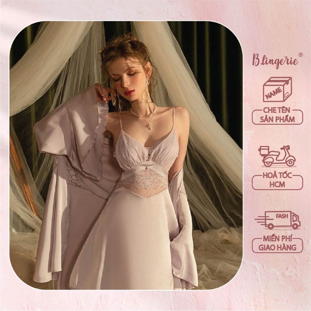 Đầm Ngủ Trơn Hở Lưng Gợi Cảm (Không kèm áo choàng) - B.Lingerie