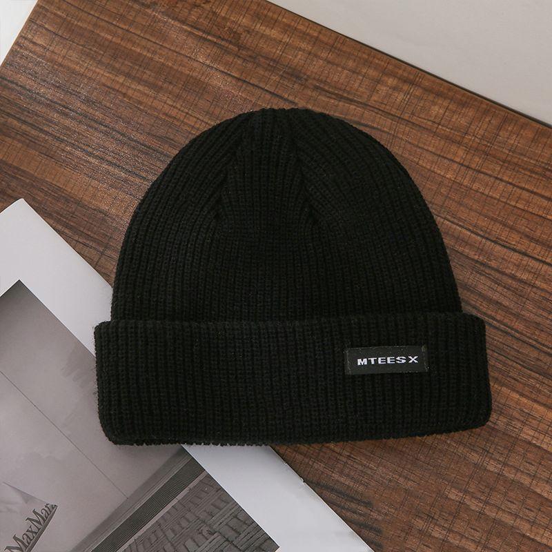 Mũ len dệt kim beanie Thêu MTEESX Hàn Quốc thời trang unisex thu đông giữ ấm cho nam nữ