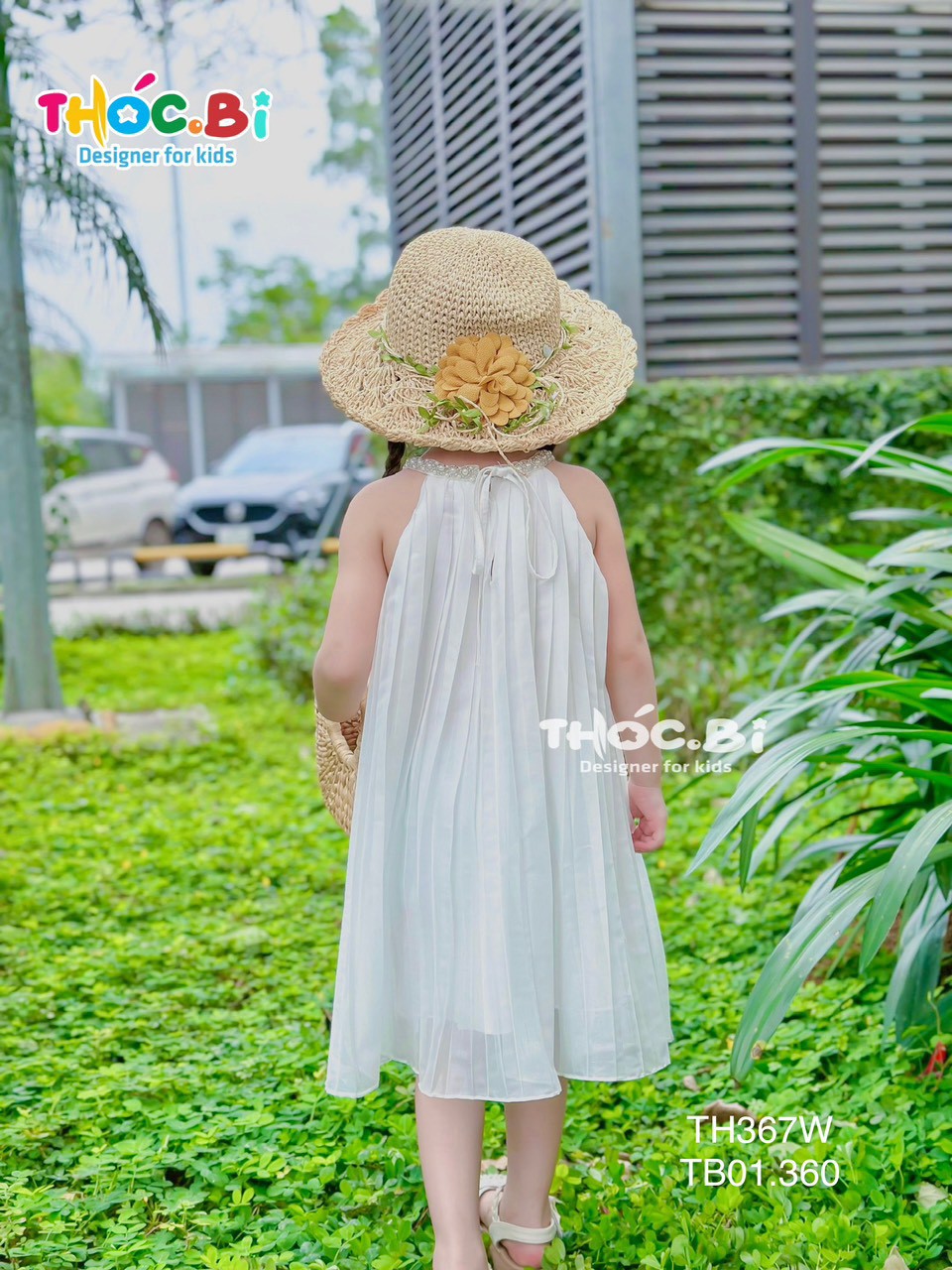Váy 2 dây cho bé gái 2-11 tuổi cổ cách điệu đính hạt hàng thiết kế vải tơ nhẹ thoáng mát đáng yêu