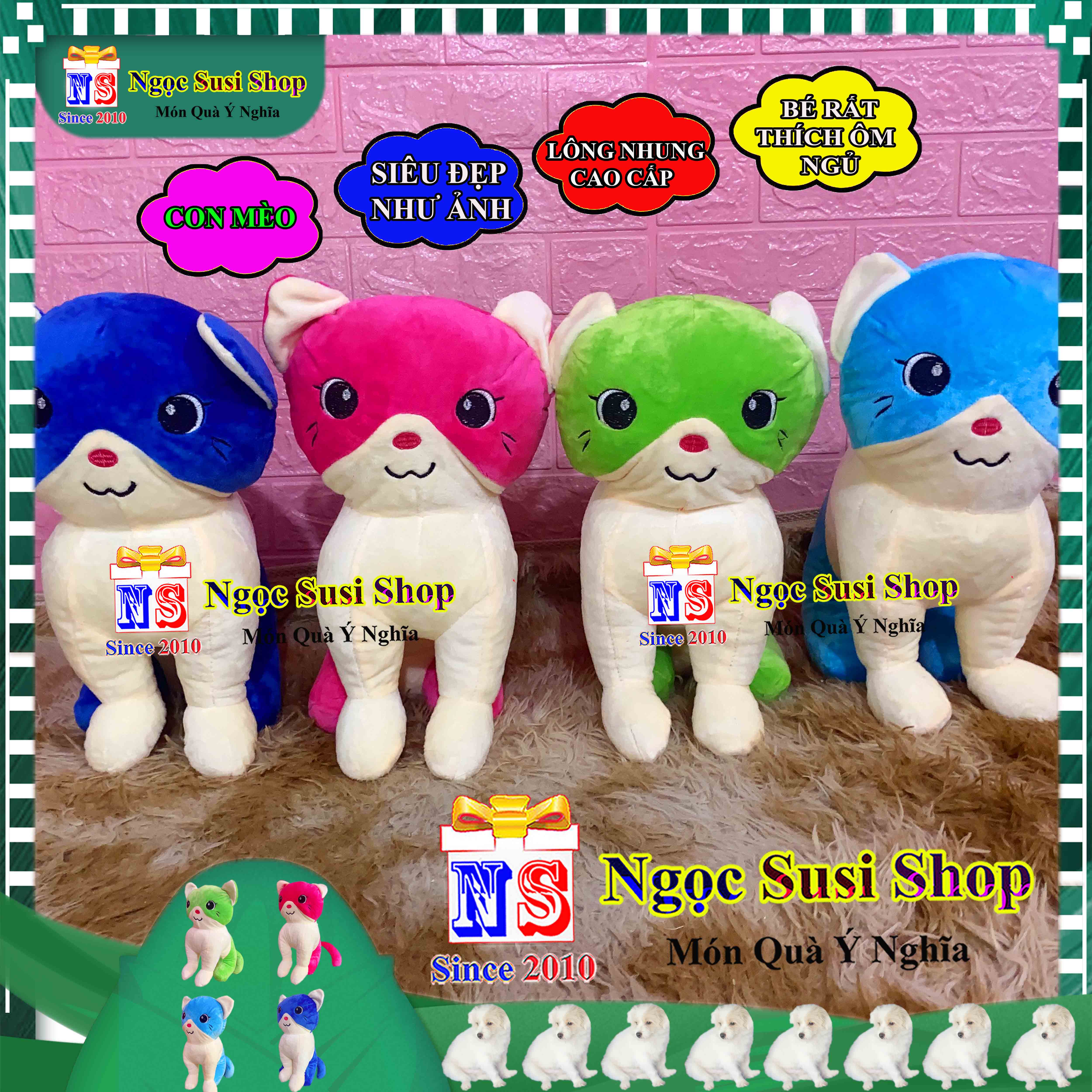 GẤU BÔNG CON MÈO NGỒI RẤT DỄ THƯƠNG DÀNH CHO BÉ YÊU HÀNG ĐỘC - GIAO NGẪU NHIÊN MÀU