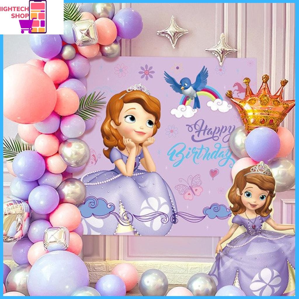 SET TRANG TRÍ SINH NHẬT SOFIA CÔNG CHÚA VƯƠNG MIỆNG , KÈM BONG BÓNG DỄ LÀM