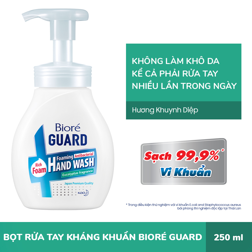 Bioré Bọt Rửa Tay Kháng Khuẩn Guard – Hương Khuynh Diệp (Chai) 250ml