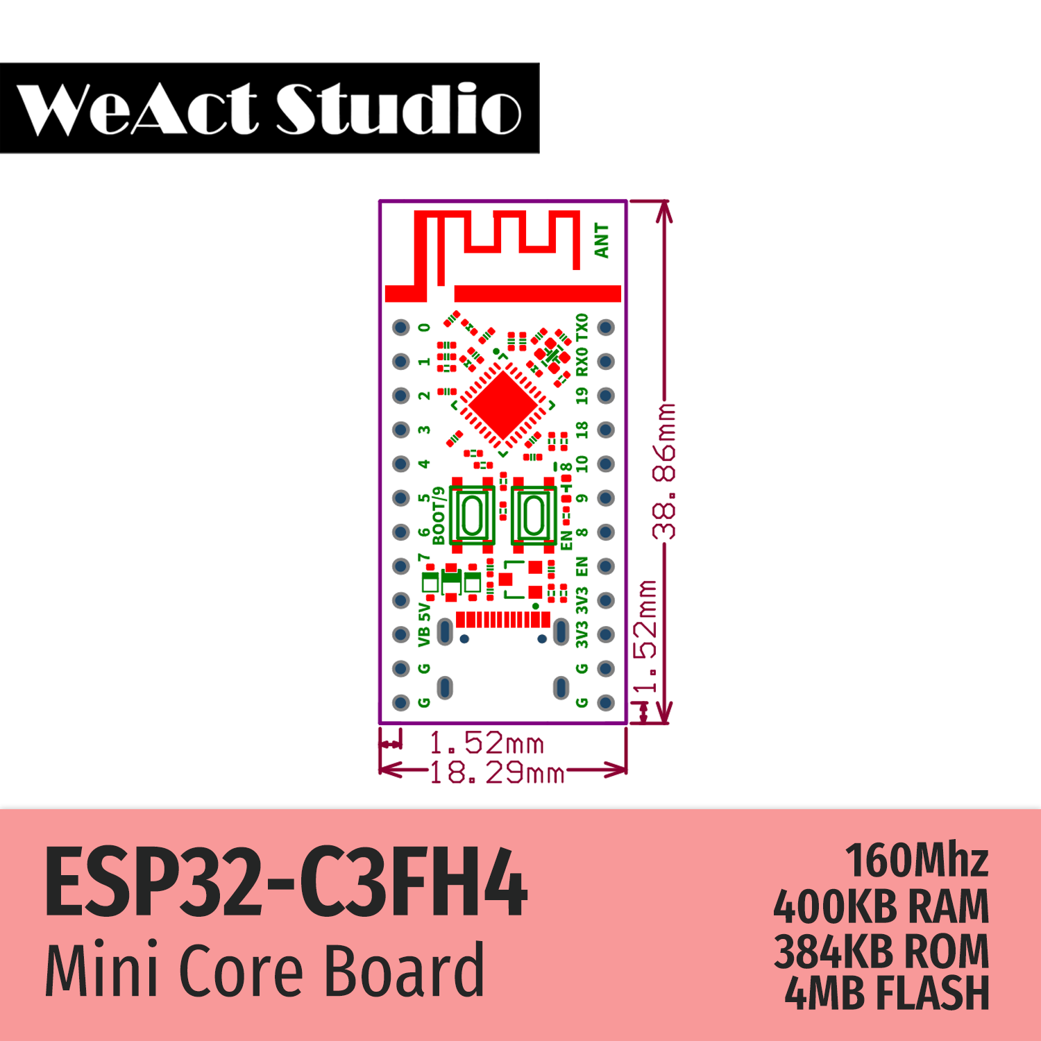 Weact ESP32 ESP-32 ESP32C3 ESP32-C3FH4 BAN ĐÁNH GIÁ WIFI MICLULE MICROPYTHON