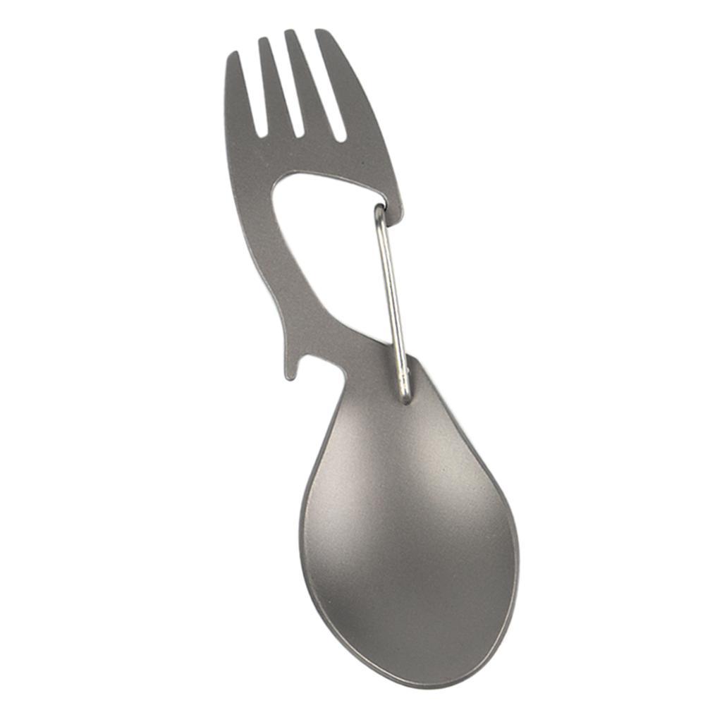 Multi-function Camping Spoon Fork Spork Beer Bottle Opener
