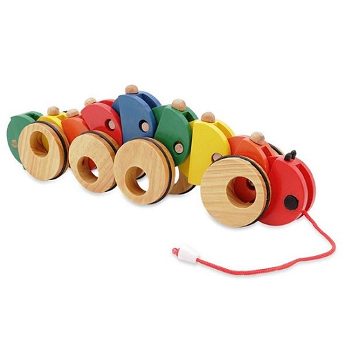 Đồ chơi con sâu kéo dây gỗ chuyển động vui nhộn, đồ chơi chuyển động zíc zắc rèn kĩ năng thể chất giáo dục cho Bé