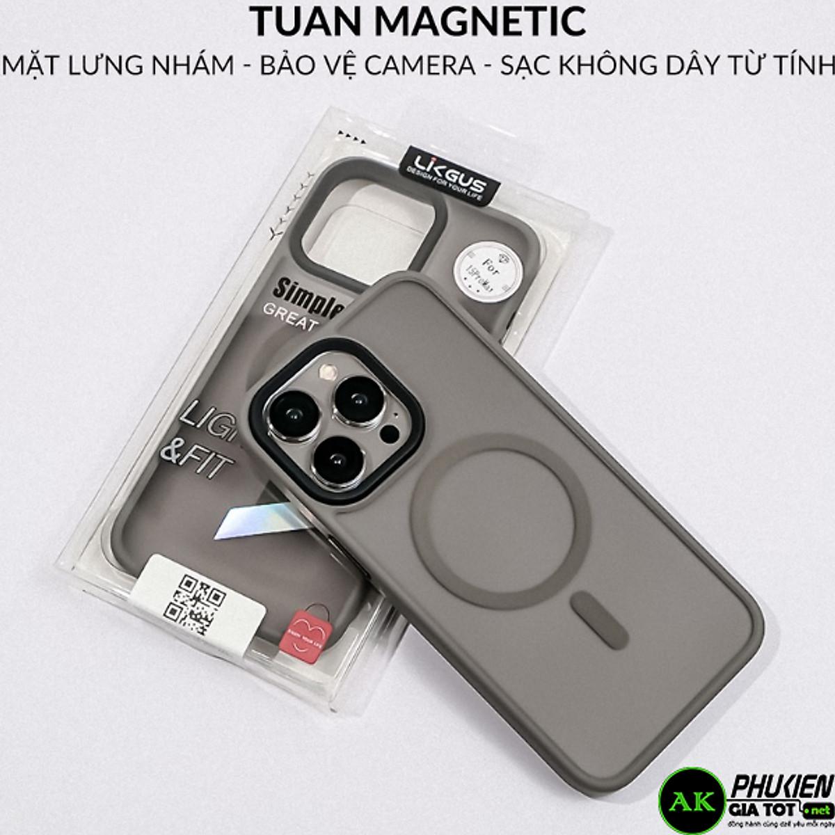 Ốp lưng cho iPhone 15 Pro Max / 15pro / 14ProMax / 14 Pro / 13 Pro Max ốp chống sốc hỗ trợ sạc không dây Likgus TUAN - Hàng chính hãngN