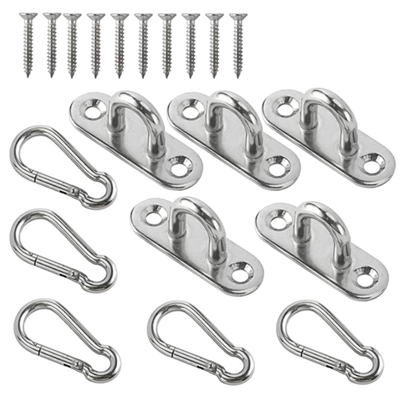 Pad Eye Plate Hanging Hardware Fitting Set Solid Swing Hook Heavy Duty Metal Staple Hooks for Camping Home Use Shade Sail Yoga Training