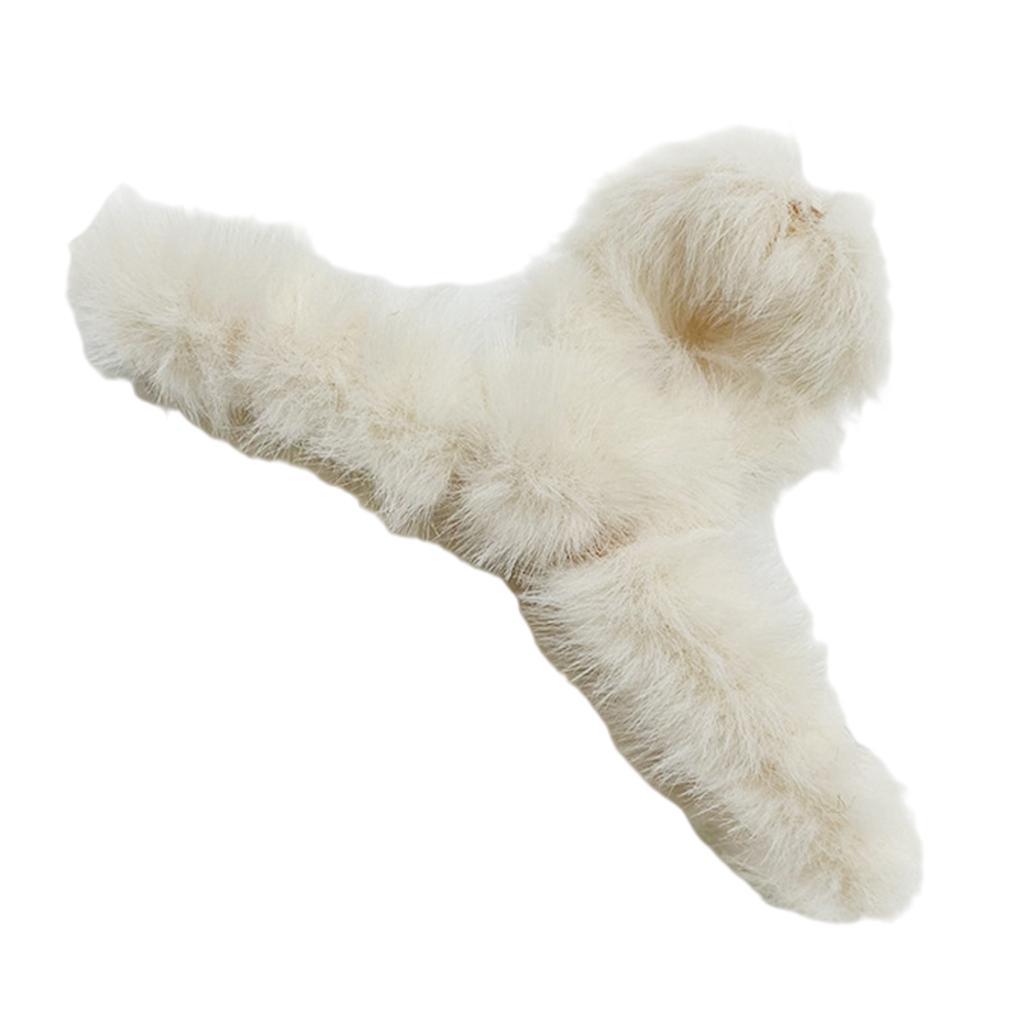 Plush Hair  for Women Hair Claw Large Size Hair Accessories Beige