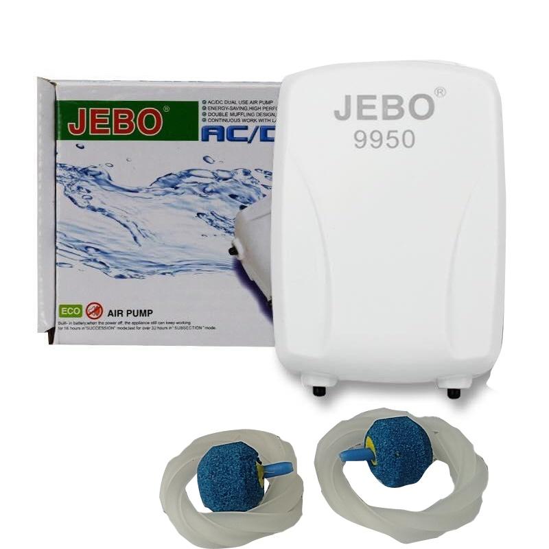 Máy Sủi Khí Oxy 2 Vòi Tích Điện Jebo 9950 cho hồ cá