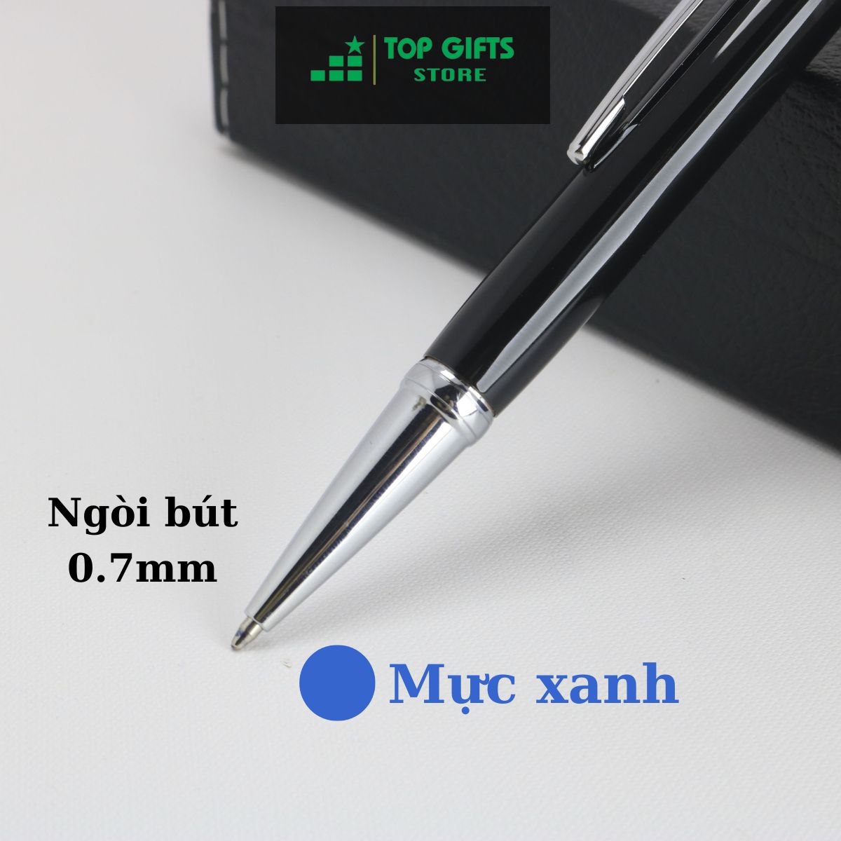 Bút kim loại xoay P014 khắc tên| Hộp bút + Ngòi bút