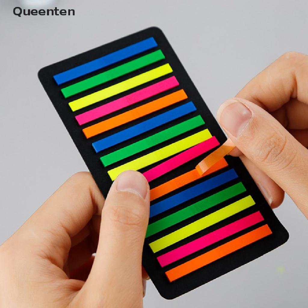 Queenten 160/300pcs Color Transparent Fluorescent Index Tabs Flags Sticky Note Stationery QT