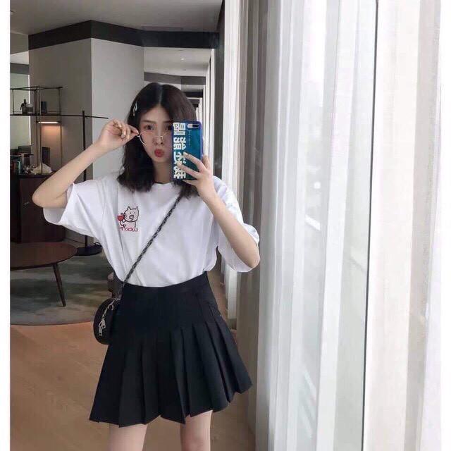 Chân váy xếp ly ngắn chữ A