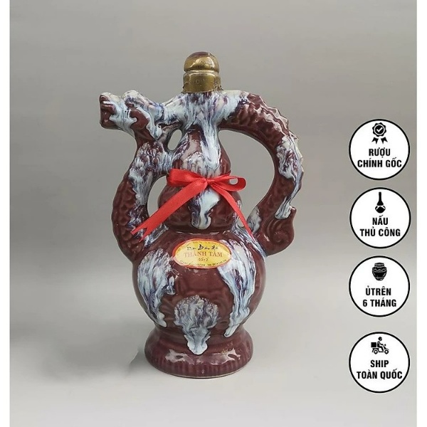 Đặc Sản Bình Định - Rượu Bàu Đá Thành Tâm BA BẦU 650ml - OCOP 3 Sao