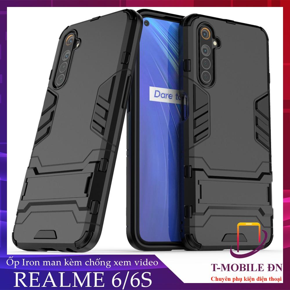 Ốp lưng cho Realme 6 6s IRON MAN chống sốc bảo vệ viền và camera kèm chống xem video tiện lợi