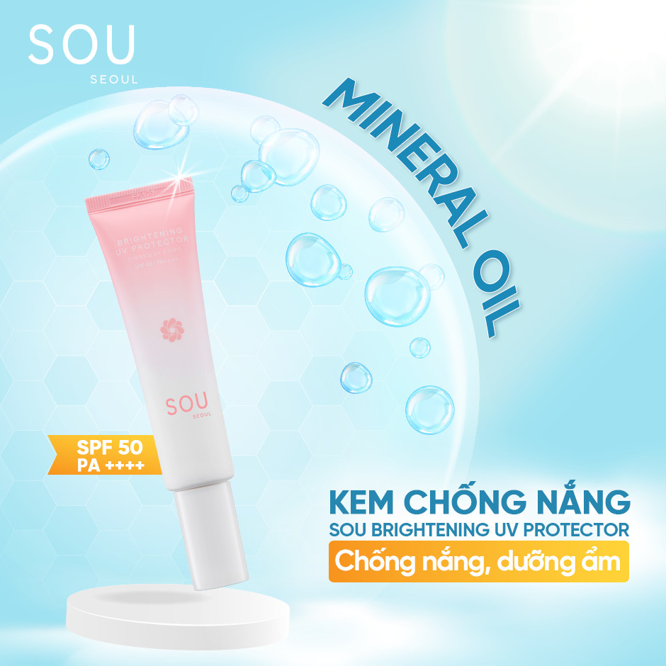 Kem Chống Nắng Dưỡng Trắng Da SOU - SOU Brightening UV Protector SPF 50/PA++++ 60G