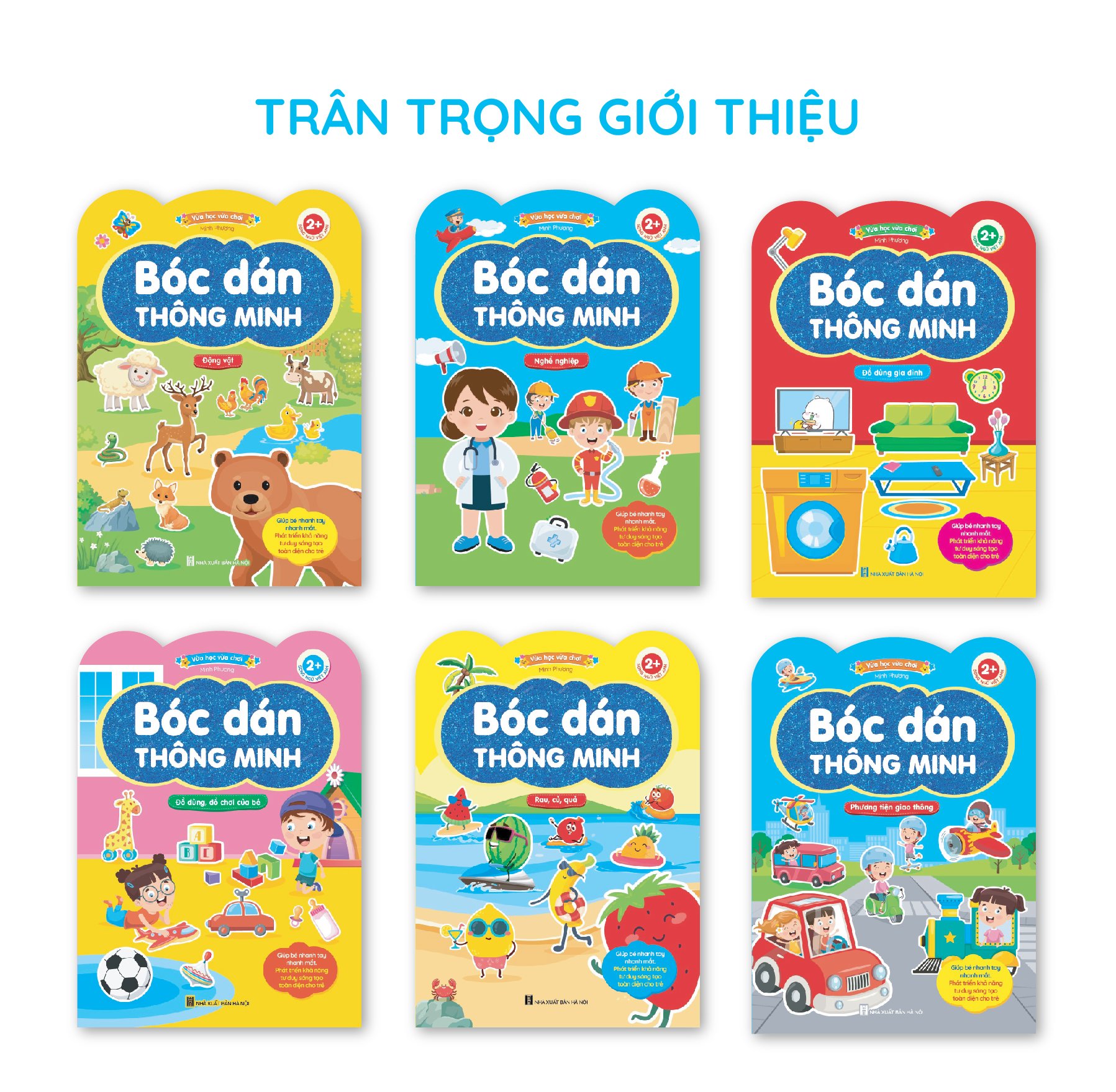 Bộ 6 cuốn 800+ Miếng bóc dán thông minh Song ngữ Việt Anh Vừa học vừa chơi Giúp bé nhanh tay nhanh mắt Phát triển khả năng tư duy sáng tạo toàn diện cho trẻ