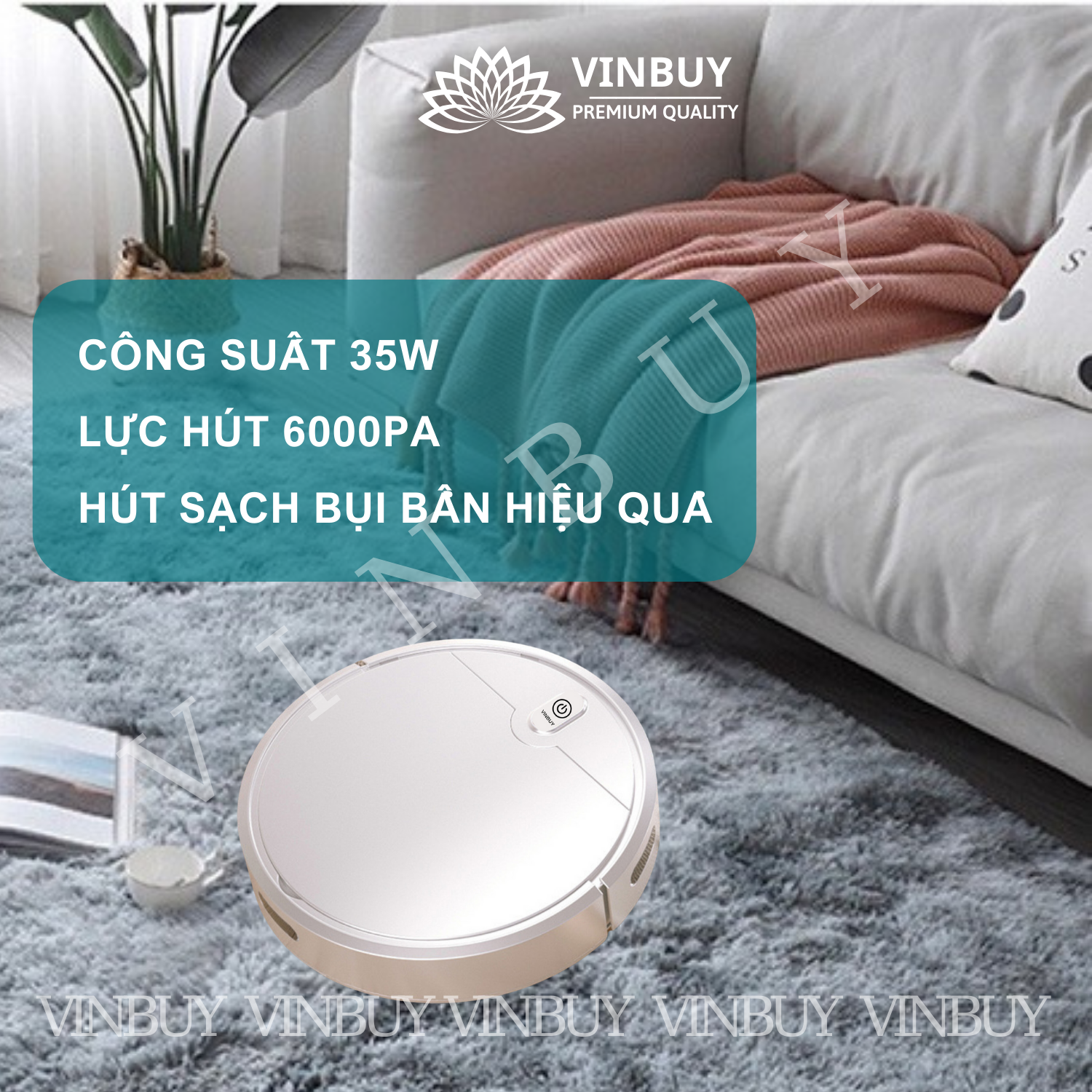 ROBOT HÚT BỤI VÀ LAU SÀN 2 TRONG 1 VINBUY – HÀNG CHÍNH HÃNG