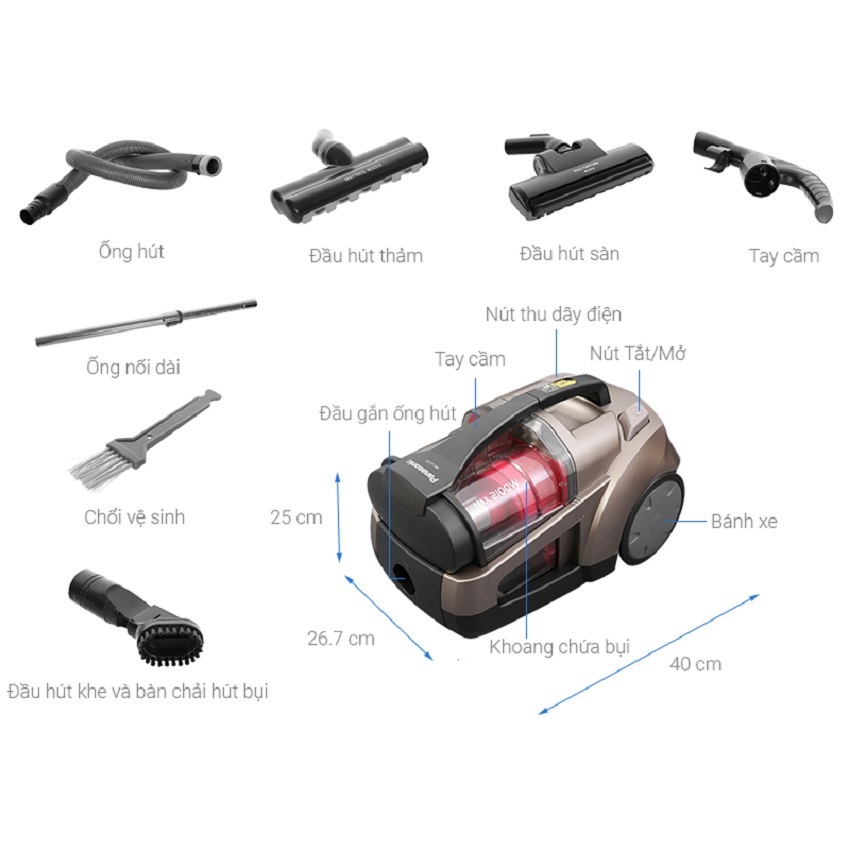 Máy Hút Bụi Panasonic MC-CL787TN49 - Hàng chính hãng