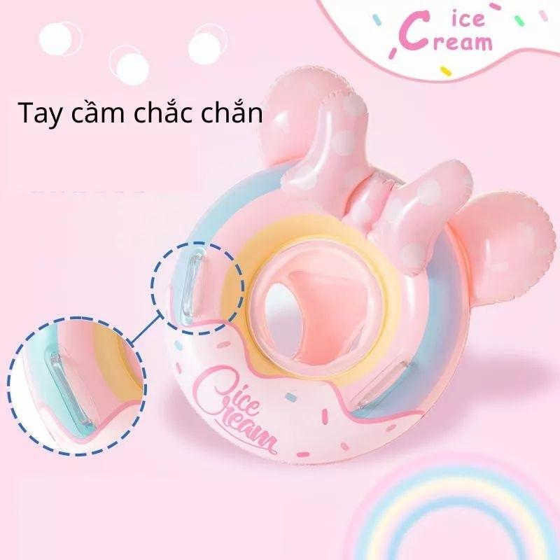 Phao bơi xỏ chân chống lật hình Micky màu hồng siêu xinh cho bé