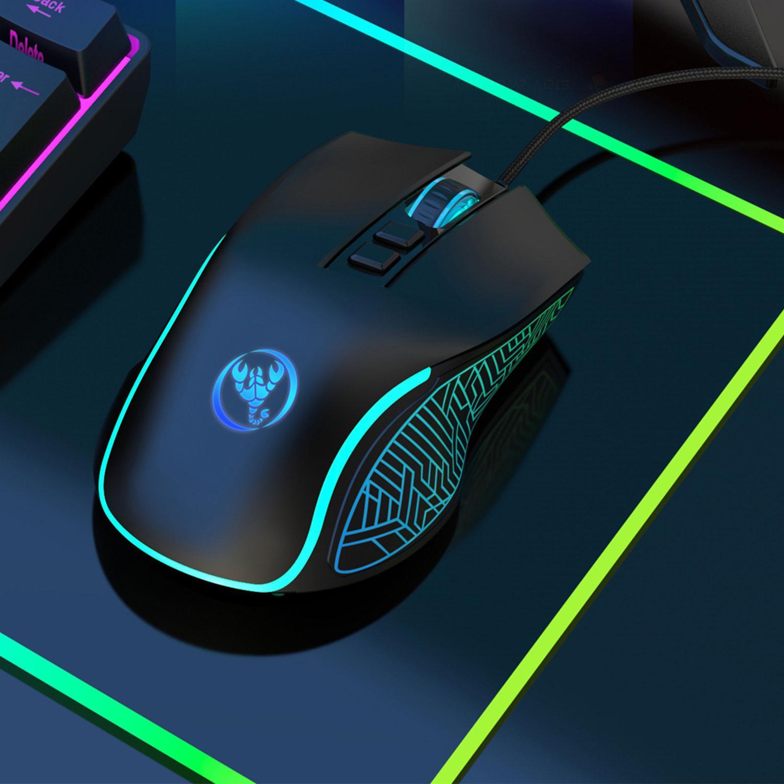 Computer Wired USB Mouse Gaming Mouse 7 Color LED Backlight for Game Lover